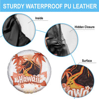 Hawaiian Volcano Lava Flow Spare Tire Cover With Hawaiian Tapa Pattern LT05 - Polynesian Pride