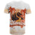 Hawaiian Volcano Lava Flow T Shirt With Hawaiian Tapa Pattern