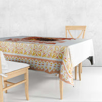 Hawaiian Volcano Lava Flow Tablecloth With Hawaiian Tapa Pattern LT05 - Polynesian Pride
