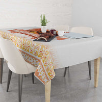 Hawaiian Volcano Lava Flow Tablecloth With Hawaiian Tapa Pattern LT05 - Polynesian Pride