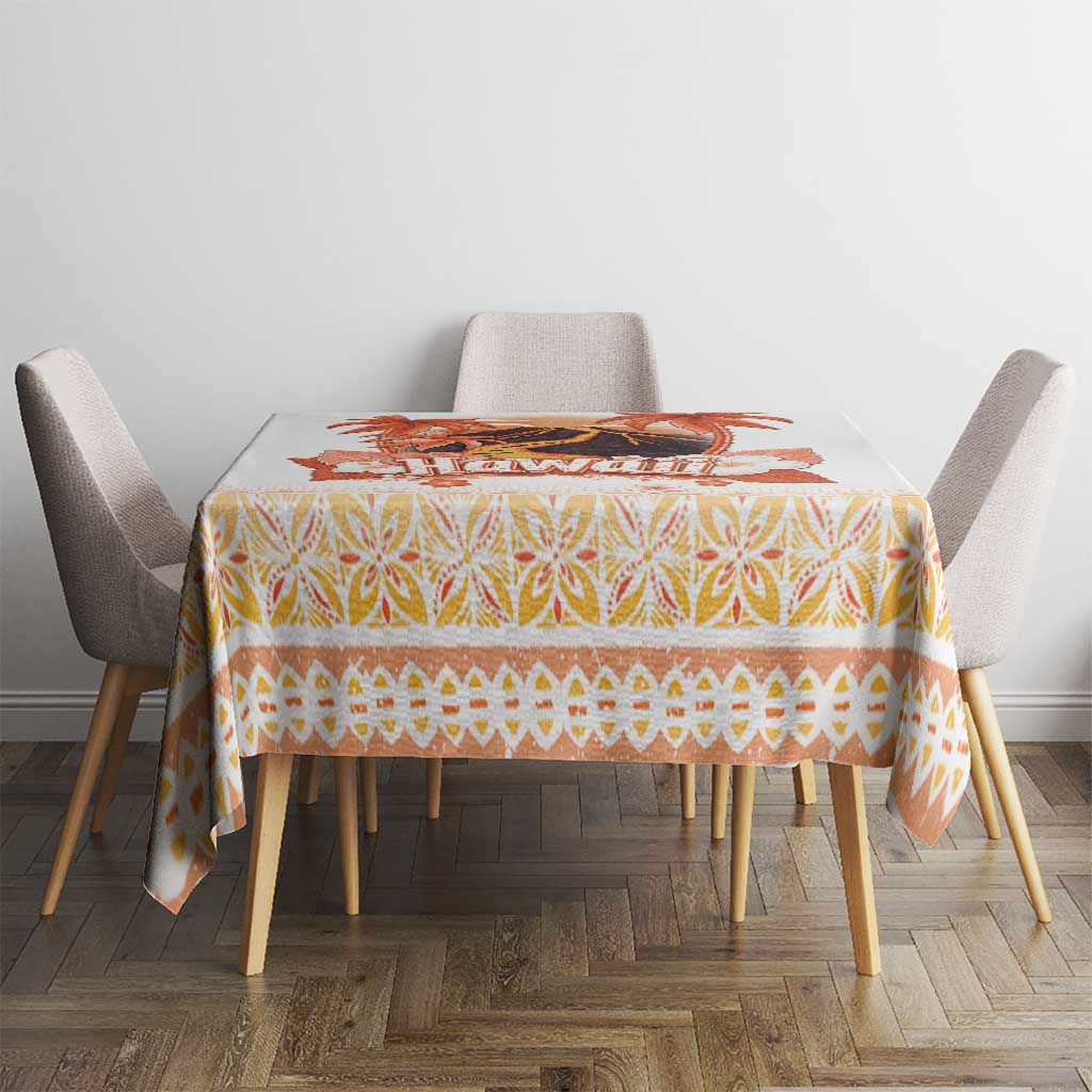 Hawaiian Volcano Lava Flow Tablecloth With Hawaiian Tapa Pattern LT05 - Polynesian Pride