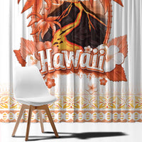 Hawaiian Volcano Lava Flow Window Curtain With Hawaiian Tapa Pattern LT05 - Polynesian Pride
