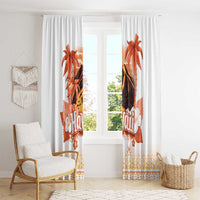 Hawaiian Volcano Lava Flow Window Curtain With Hawaiian Tapa Pattern LT05 - Polynesian Pride
