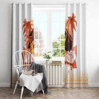 Hawaiian Volcano Lava Flow Window Curtain With Hawaiian Tapa Pattern LT05 - Polynesian Pride
