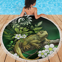 Aotearoa New Zealand Tuatara Beach Blanket Maori Koru Art LT05 - Polynesian Pride