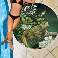 Aotearoa New Zealand Tuatara Beach Blanket Maori Koru Art LT05 - Polynesian Pride