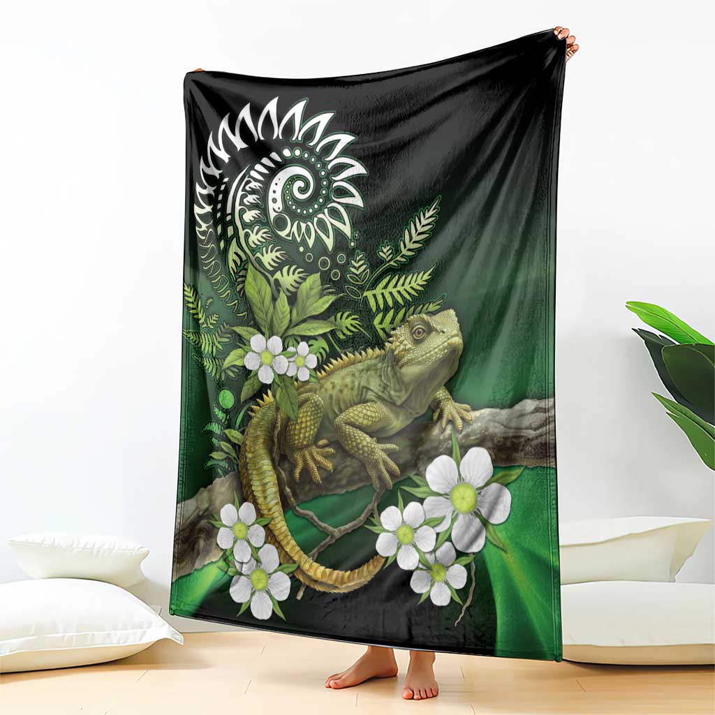 Aotearoa New Zealand Tuatara Blanket Maori Koru Art LT05 - Polynesian Pride