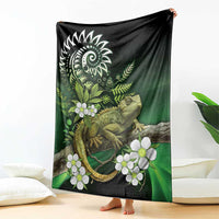 Aotearoa New Zealand Tuatara Blanket Maori Koru Art LT05 - Polynesian Pride