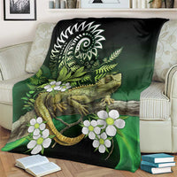 Aotearoa New Zealand Tuatara Blanket Maori Koru Art LT05 - Polynesian Pride