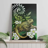 Aotearoa New Zealand Tuatara Canvas Wall Art Maori Koru Art LT05 - Polynesian Pride