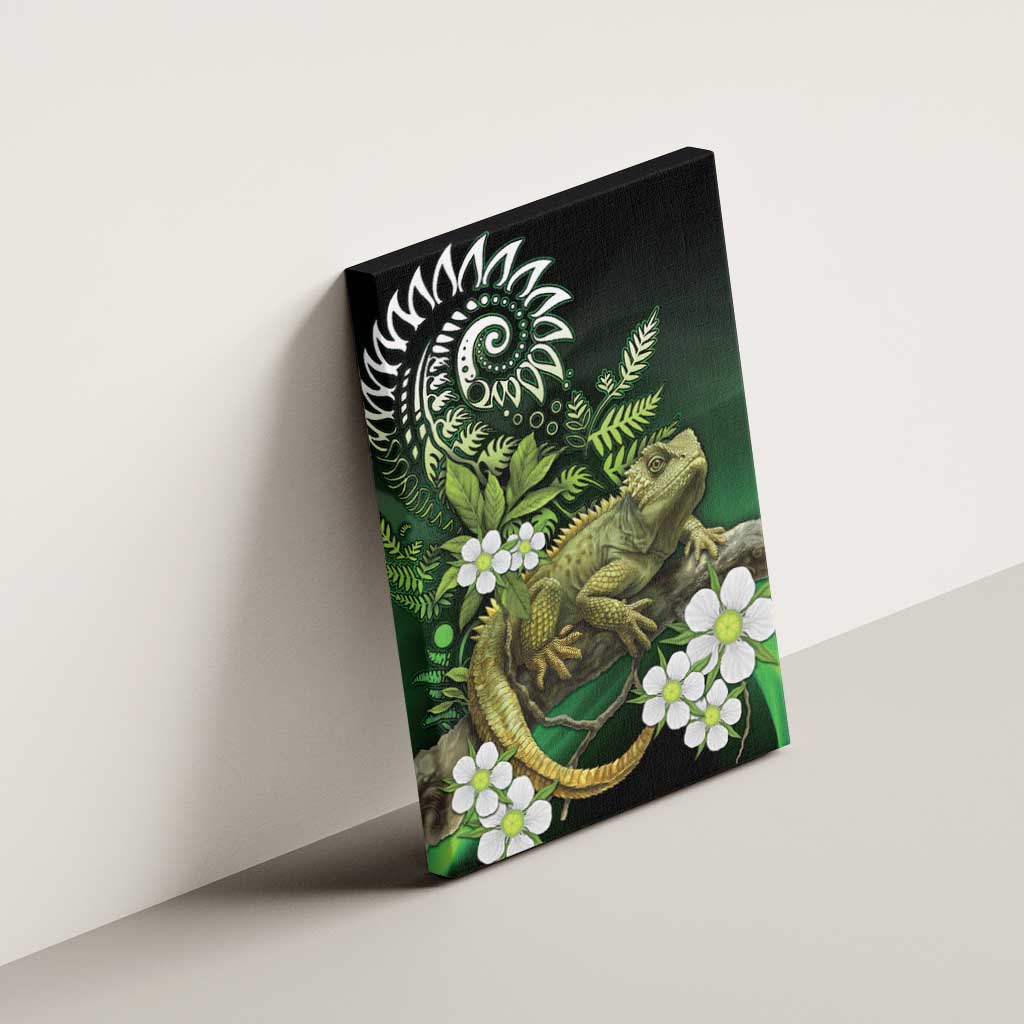 Aotearoa New Zealand Tuatara Canvas Wall Art Maori Koru Art LT05 - Polynesian Pride