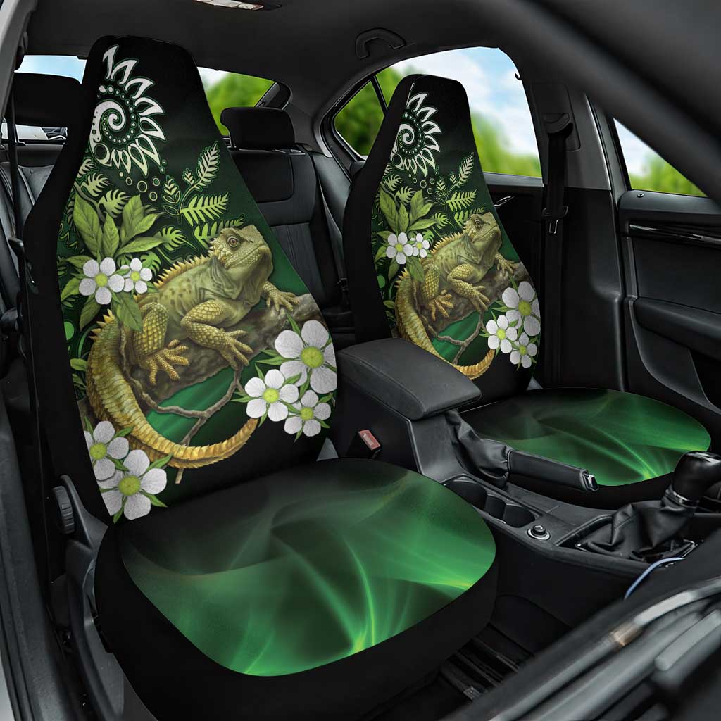 Aotearoa New Zealand Tuatara Car Seat Cover Maori Koru Art