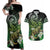 Aotearoa New Zealand Tuatara Couples Matching Off Shoulder Maxi Dress and Hawaiian Shirt Maori Koru Art