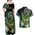 Aotearoa New Zealand Tuatara Couples Matching Off Shoulder Maxi Dress and Hawaiian Shirt Maori Koru Art