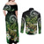 Aotearoa New Zealand Tuatara Couples Matching Off Shoulder Maxi Dress and Long Sleeve Button Shirt Maori Koru Art