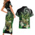 Aotearoa New Zealand Tuatara Couples Matching Short Sleeve Bodycon Dress and Hawaiian Shirt Maori Koru Art