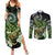 Aotearoa New Zealand Tuatara Couples Matching Summer Maxi Dress and Long Sleeve Button Shirt Maori Koru Art