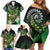 Aotearoa New Zealand Tuatara Family Matching Off Shoulder Short Dress and Hawaiian Shirt Maori Koru Art