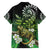 Aotearoa New Zealand Tuatara Family Matching Off Shoulder Short Dress and Hawaiian Shirt Maori Koru Art