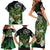 Aotearoa New Zealand Tuatara Family Matching Short Sleeve Bodycon Dress and Hawaiian Shirt Maori Koru Art