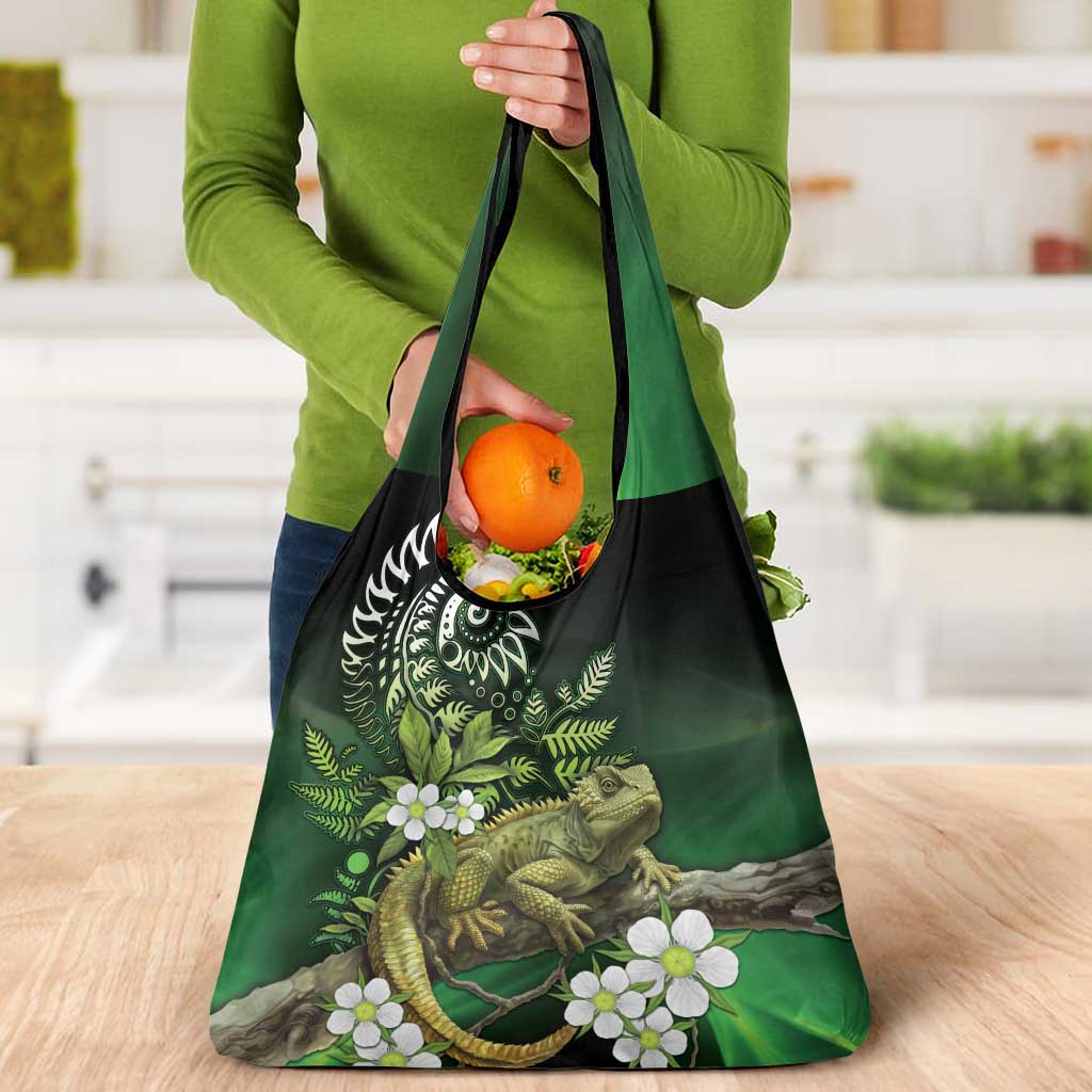 Aotearoa New Zealand Tuatara Grocery Bag Maori Koru Art LT05 - Polynesian Pride