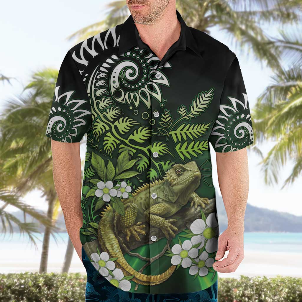 Aotearoa New Zealand Tuatara Hawaiian Shirt Maori Koru Art LT05 - Polynesian Pride