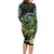 Aotearoa New Zealand Tuatara Long Sleeve Bodycon Dress Maori Koru Art