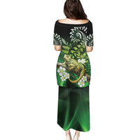 Aotearoa New Zealand Tuatara Puletasi Maori Koru Art LT05 - Polynesian Pride