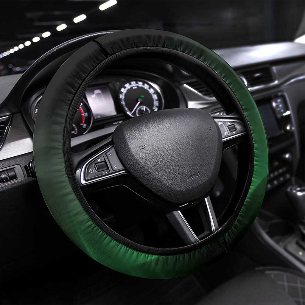 Aotearoa New Zealand Tuatara Steering Wheel Cover Maori Koru Art LT05 Universal Fit Green - Polynesian Pride