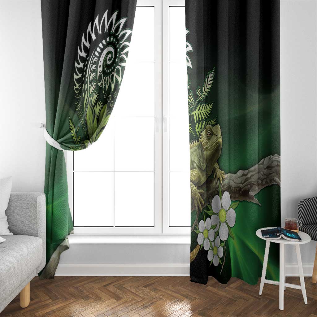 Aotearoa New Zealand Tuatara Window Curtain Maori Koru Art LT05 - Polynesian Pride