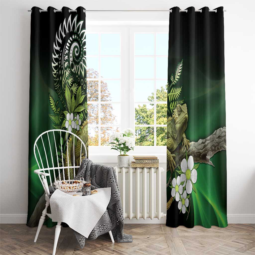 Aotearoa New Zealand Tuatara Window Curtain Maori Koru Art LT05 - Polynesian Pride
