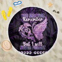 Alzheimer's Awareness Beach Blanket You May Not Remember But I Will Never Forget LT05 One Size 150cm Purple - Polynesian Pride