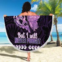 Alzheimer's Awareness Beach Blanket You May Not Remember But I Will Never Forget LT05 - Polynesian Pride