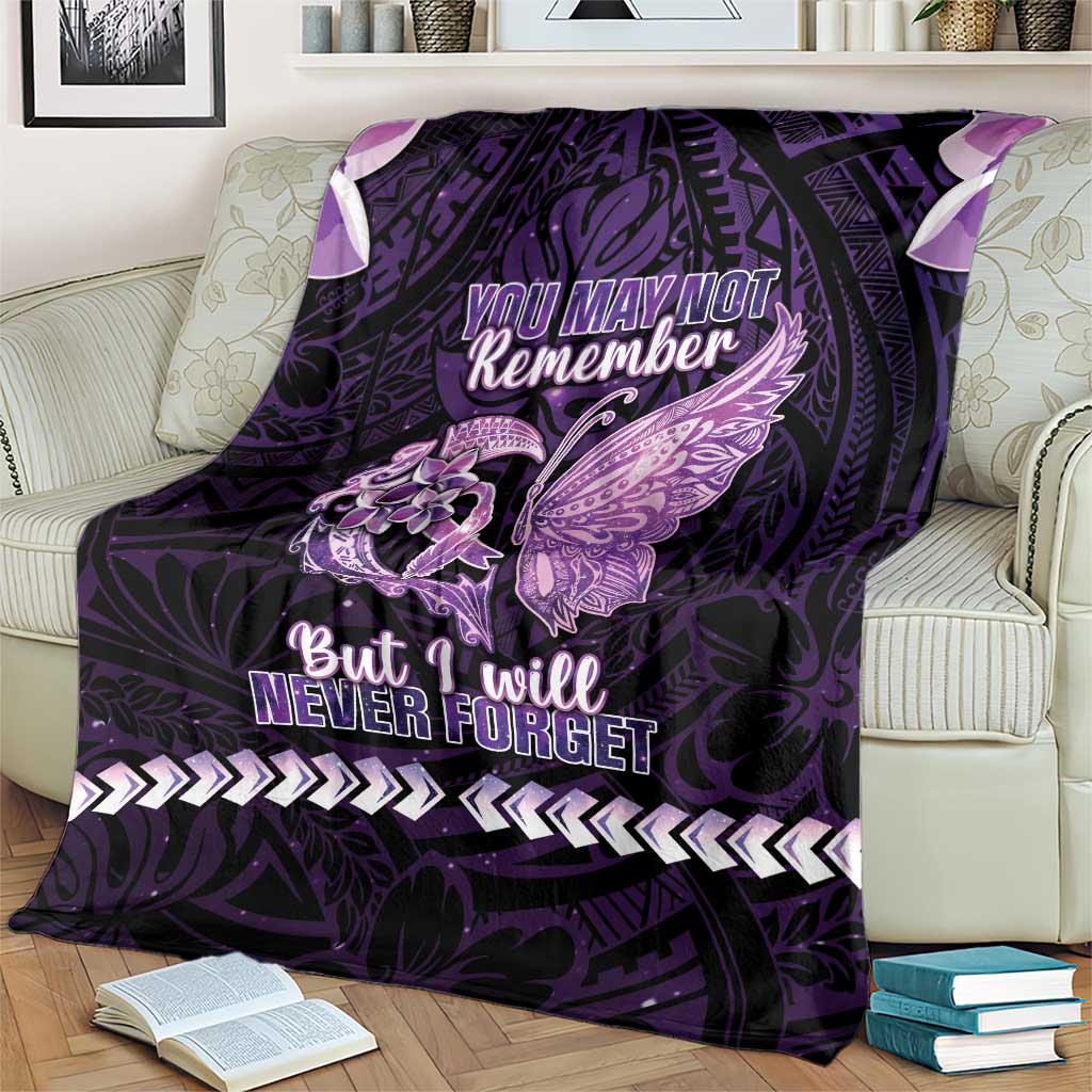 Alzheimer's Awareness Blanket You May Not Remember But I Will Never Forget LT05 - Polynesian Pride
