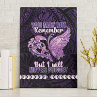 Alzheimer's Awareness Canvas Wall Art You May Not Remember But I Will Never Forget LT05 Without Frame Purple - Polynesian Pride