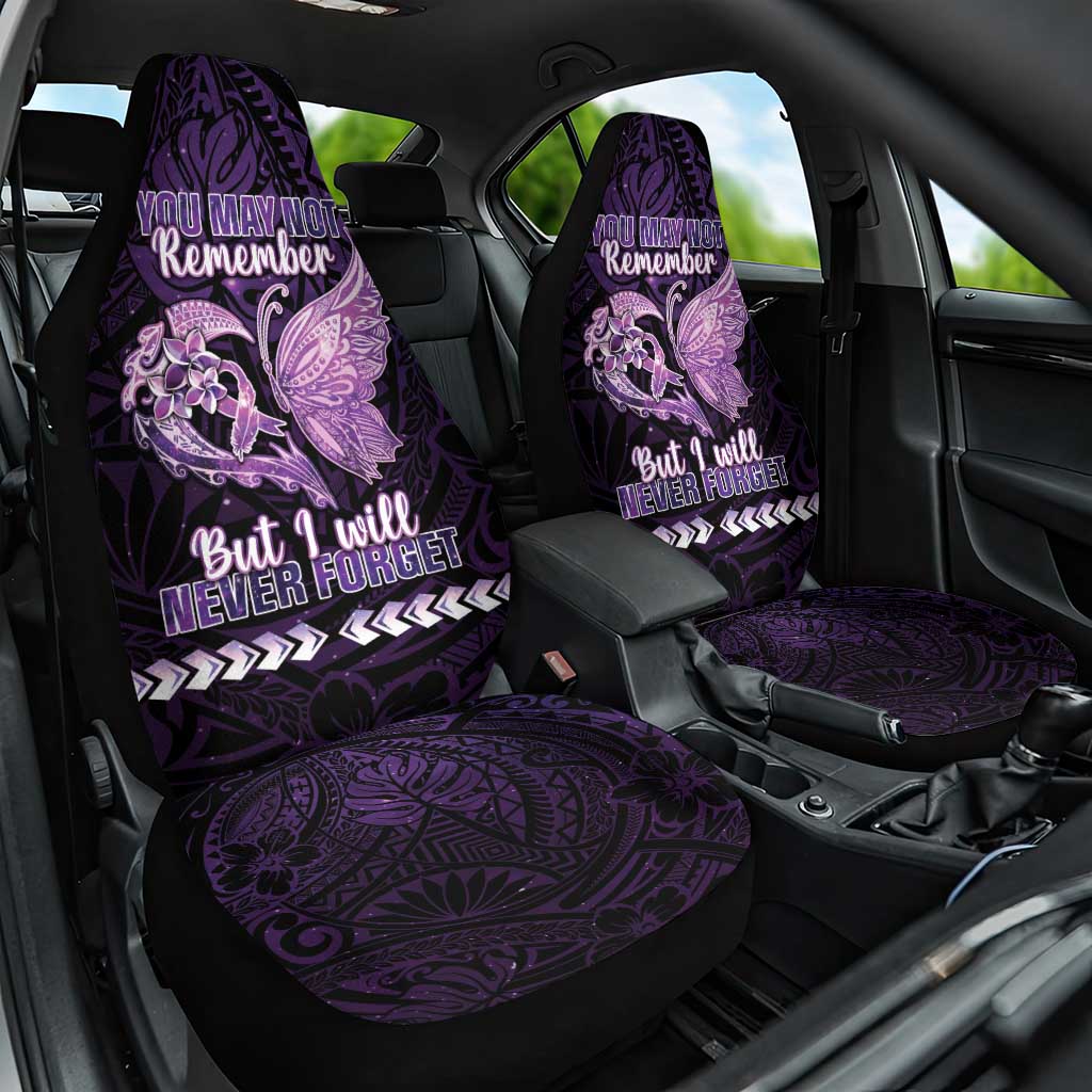 Alzheimer's Awareness Car Seat Cover You May Not Remember But I Will Never Forget