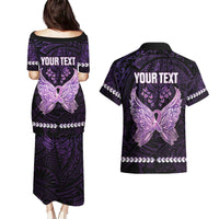 Personalised Alzheimer's Awareness Couples Matching Puletasi and Hawaiian Shirt You May Not Remember But I Will Never Forget LT05 - Polynesian Pride