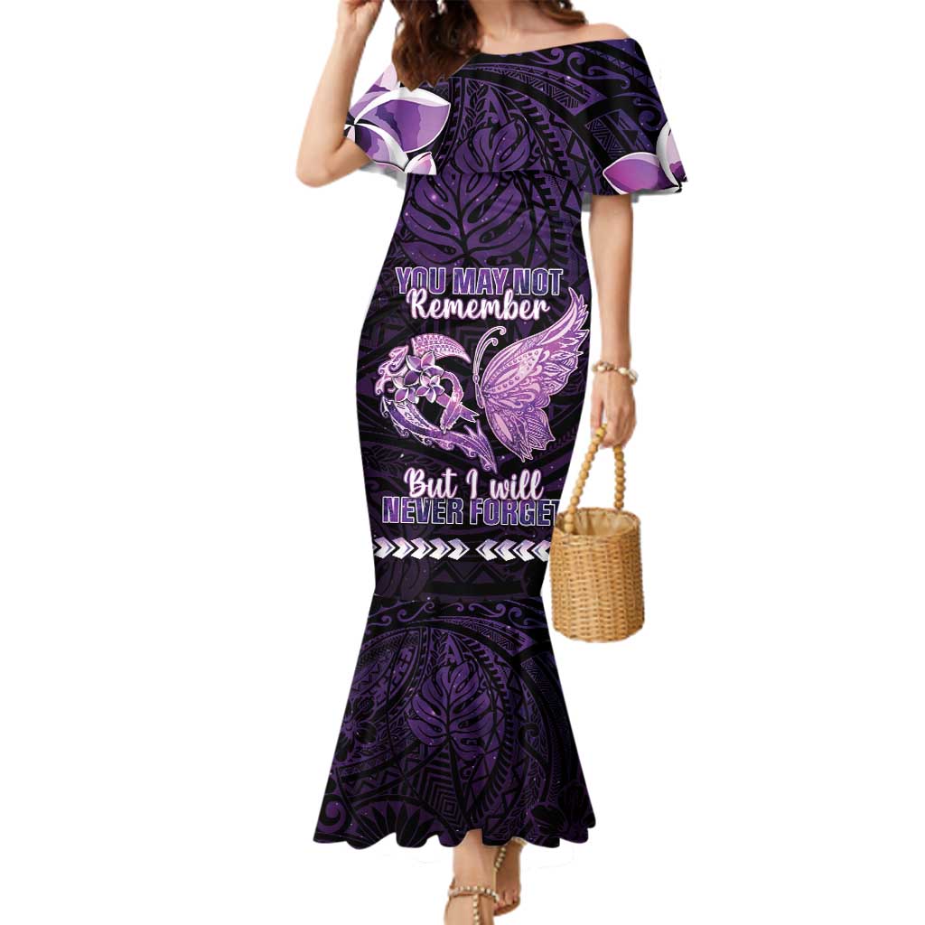 Personalised Alzheimer's Awareness Family Matching Mermaid Dress and Hawaiian Shirt You May Not Remember But I Will Never Forget