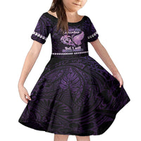 Personalised Alzheimer's Awareness Family Matching Puletasi and Hawaiian Shirt You May Not Remember But I Will Never Forget LT05 Daughter's Dress Purple - Polynesian Pride