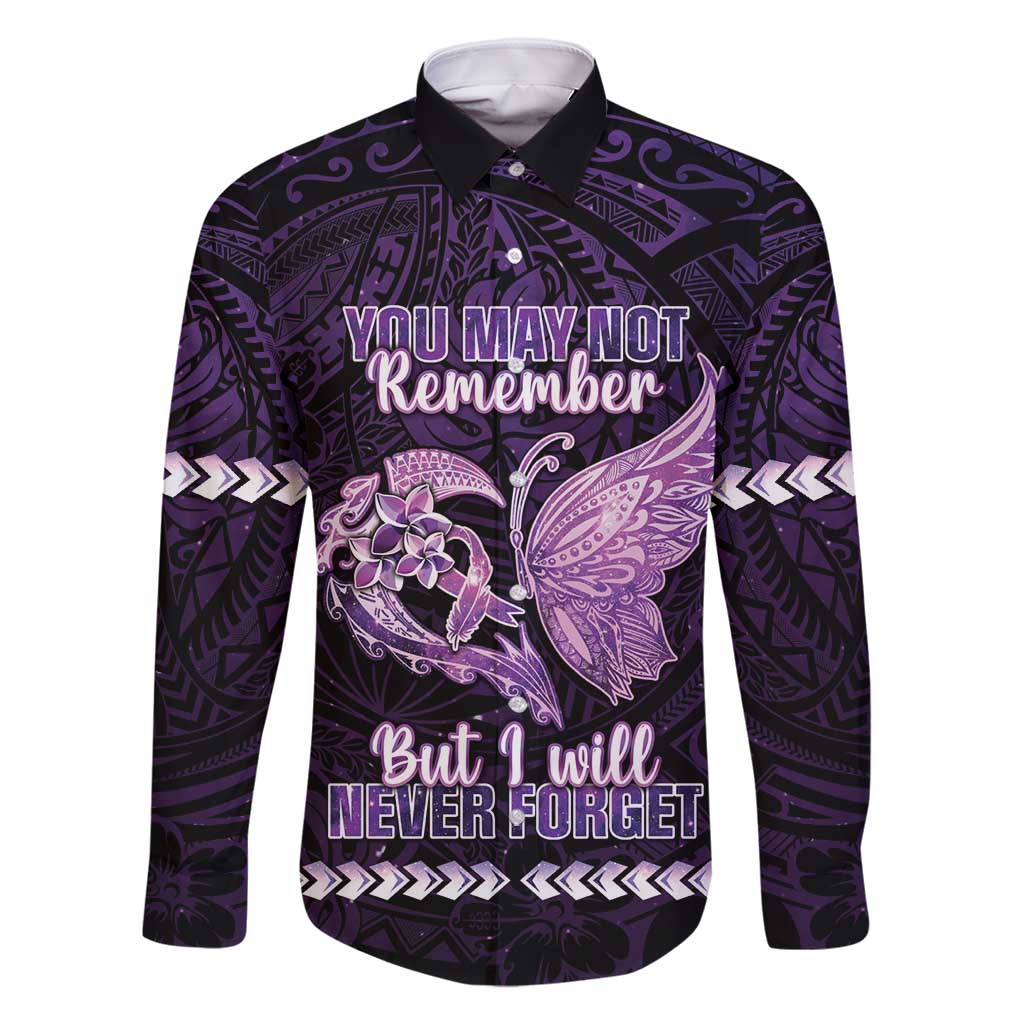 Personalised Alzheimer's Awareness Family Matching Summer Maxi Dress and Hawaiian Shirt You May Not Remember But I Will Never Forget