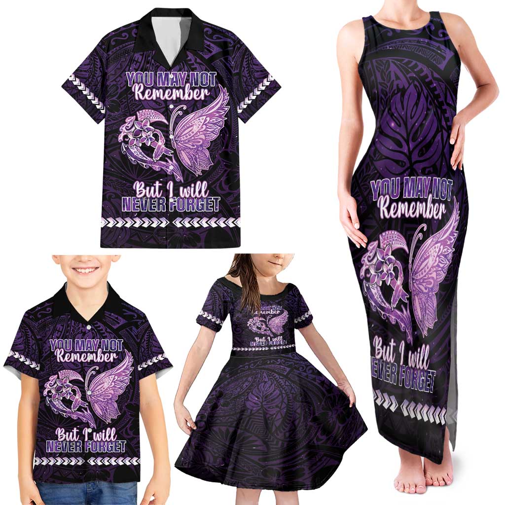 Personalised Alzheimer's Awareness Family Matching Tank Maxi Dress and Hawaiian Shirt You May Not Remember But I Will Never Forget LT05 - Polynesian Pride