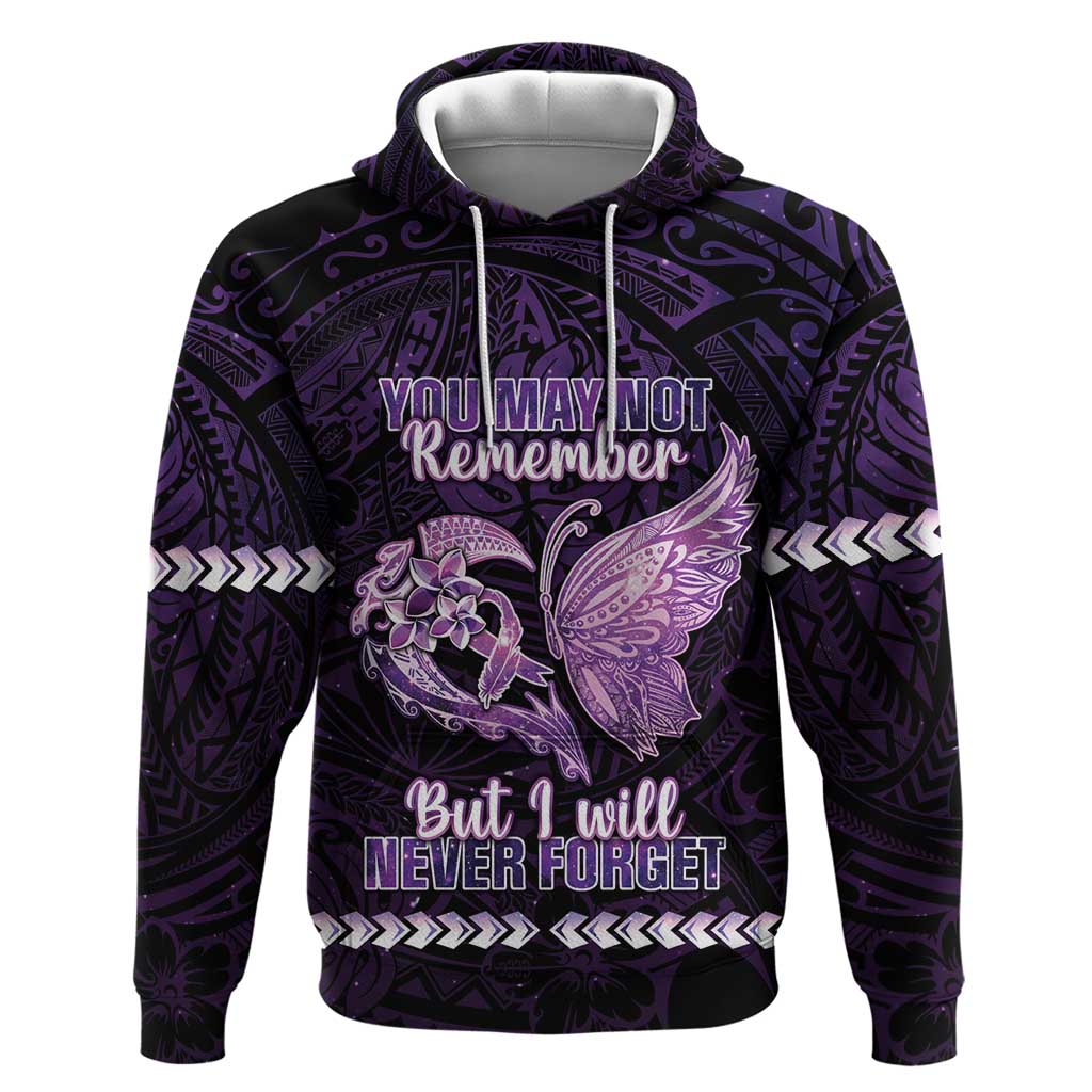 Personalised Alzheimer's Awareness Hoodie You May Not Remember But I Will Never Forget