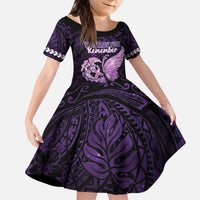 Personalised Alzheimer's Awareness Kid Short Sleeve Dress You May Not Remember But I Will Never Forget LT05 KID Purple - Polynesian Pride