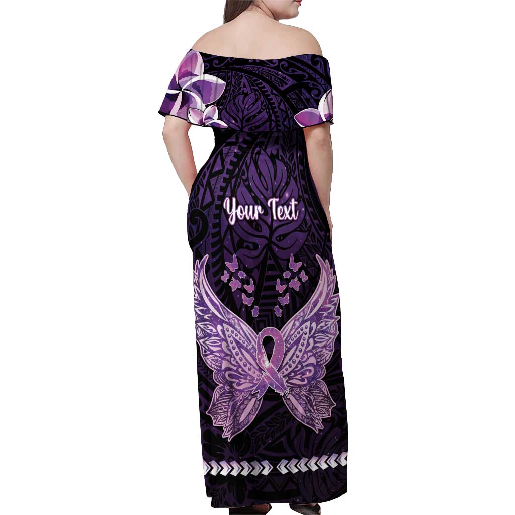 Personalised Alzheimer's Awareness Off Shoulder Maxi Dress You May Not Remember But I Will Never Forget LT05 - Polynesian Pride