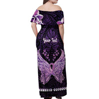 Personalised Alzheimer's Awareness Off Shoulder Maxi Dress You May Not Remember But I Will Never Forget LT05 - Polynesian Pride