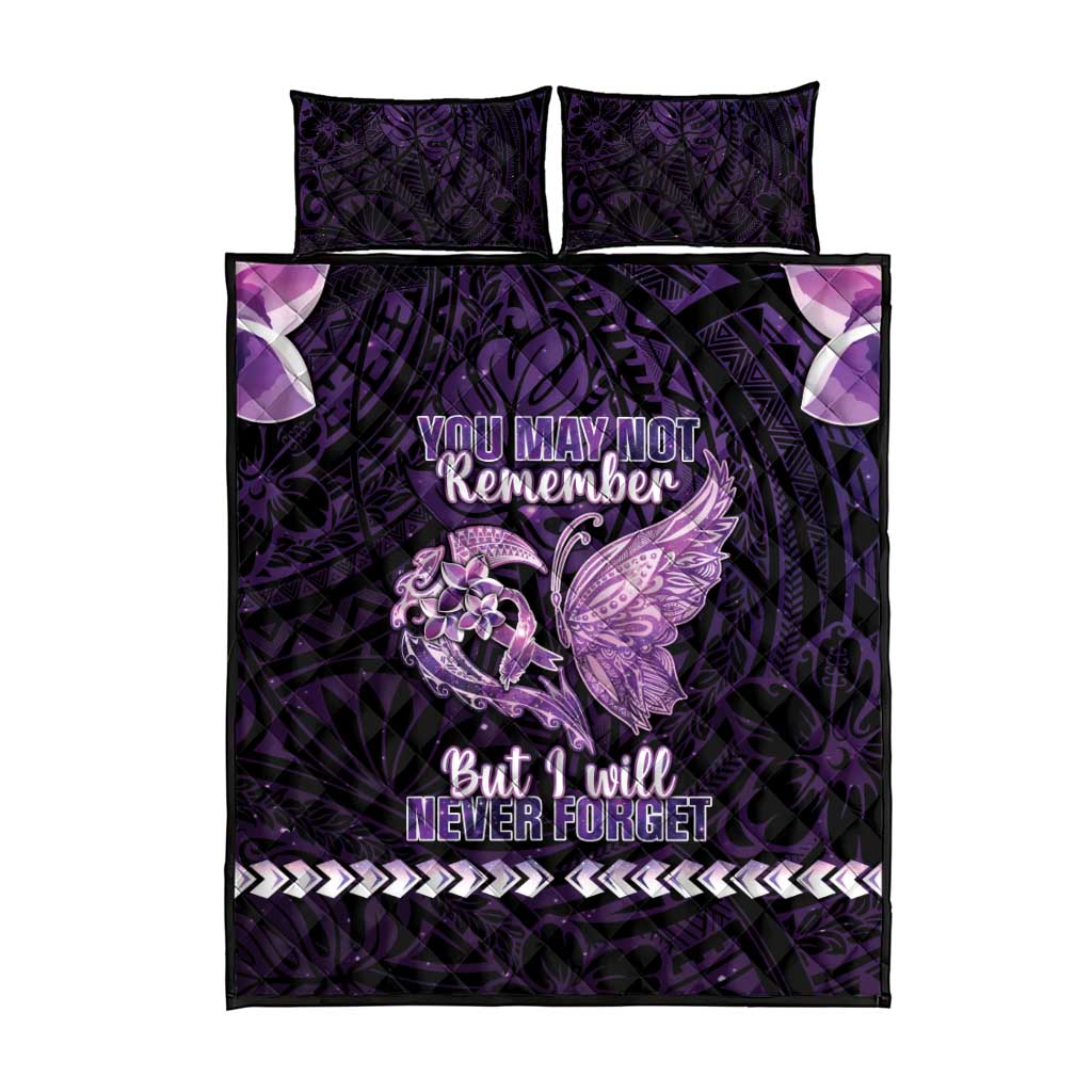 Alzheimer's Awareness Quilt Bed Set You May Not Remember But I Will Never Forget LT05 - Polynesian Pride