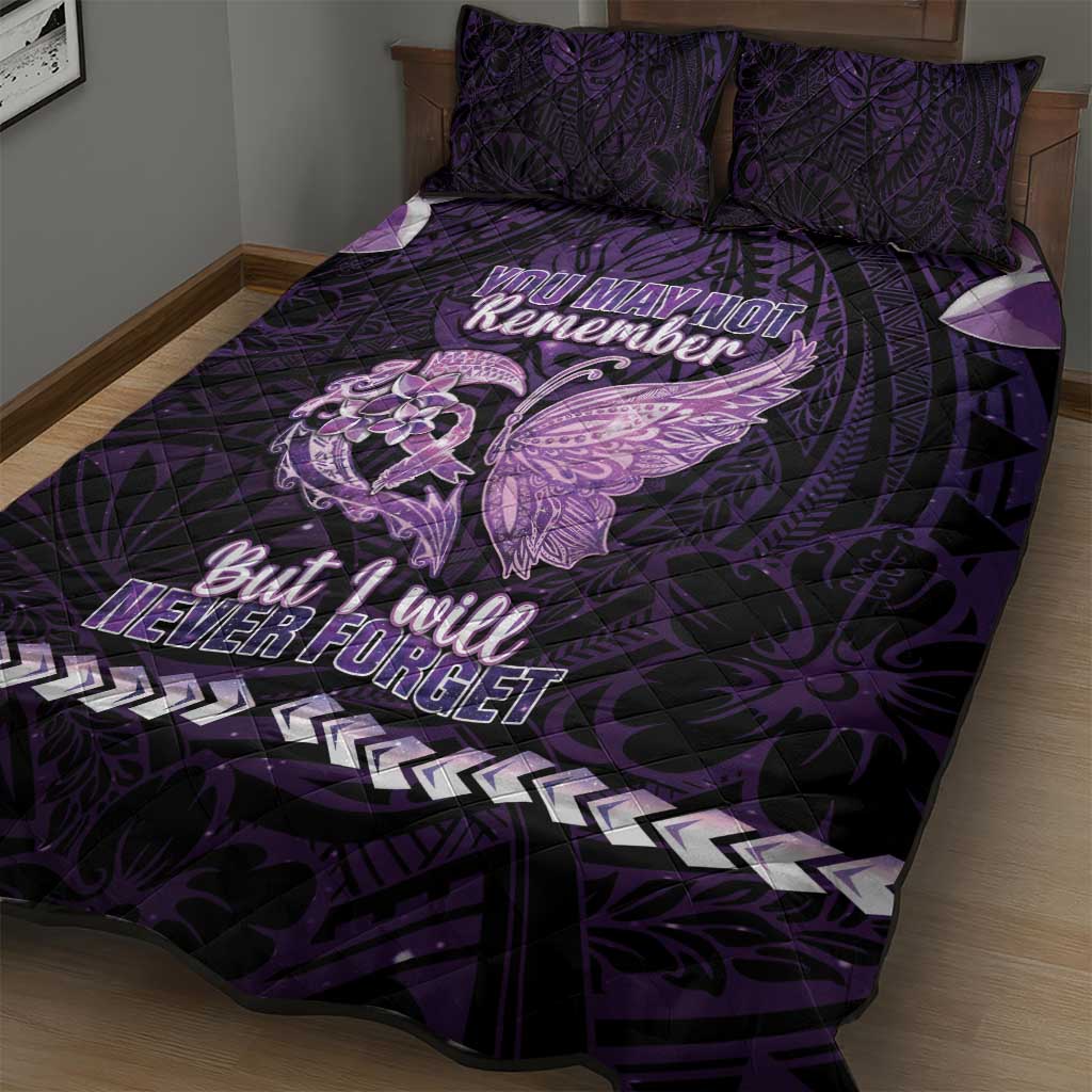 Alzheimer's Awareness Quilt Bed Set You May Not Remember But I Will Never Forget LT05 - Polynesian Pride