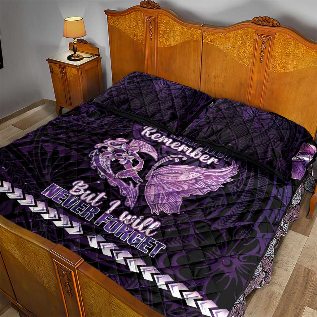 Alzheimer's Awareness Quilt Bed Set You May Not Remember But I Will Never Forget LT05 - Polynesian Pride