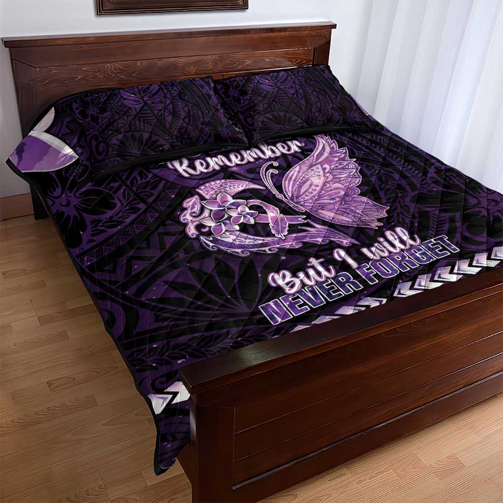 Alzheimer's Awareness Quilt Bed Set You May Not Remember But I Will Never Forget LT05 - Polynesian Pride