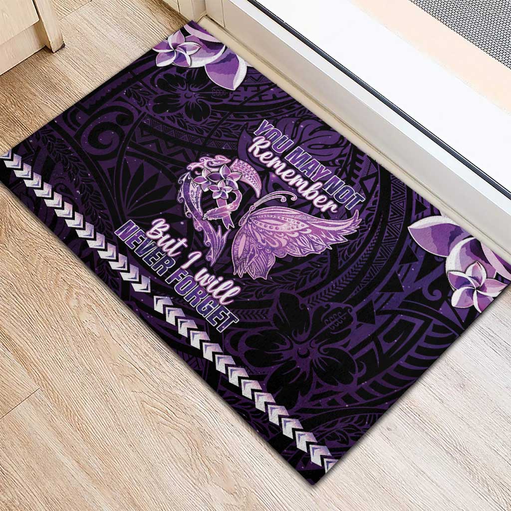 Alzheimer's Awareness Rubber Doormat You May Not Remember But I Will Never Forget LT05 - Polynesian Pride